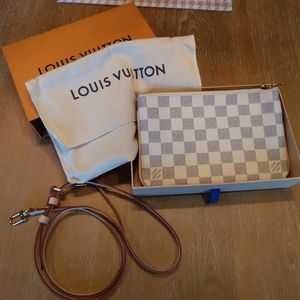 Louis Vuitton Double Zip Pochette in Damier Azur
